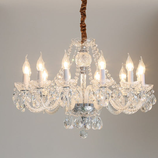 Golden Brilliance: Luxury Crystal Chandelier - An Opulent Suspension Luminaire For Bedroom Living