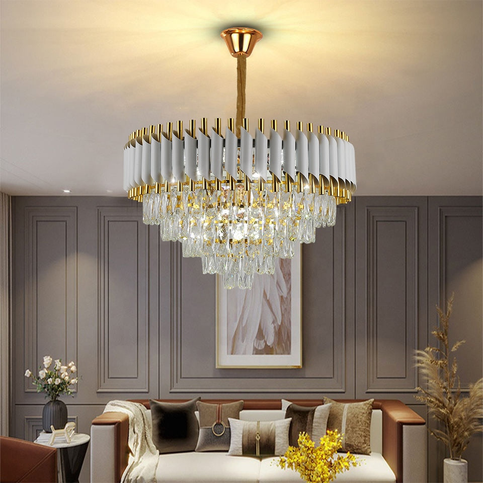 Nordic Luxury Crystal Chandelier E14 Living Room Ceiling Lamp Kitchen Hotel Lighting Art Home