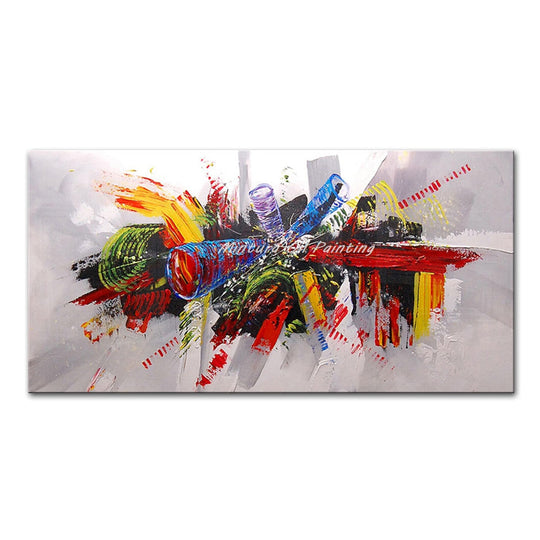 Handcrafted Large Abstract Oil Painting - Modern Home Decor Canvas Art 50X100Cm Unframed / Mt162095