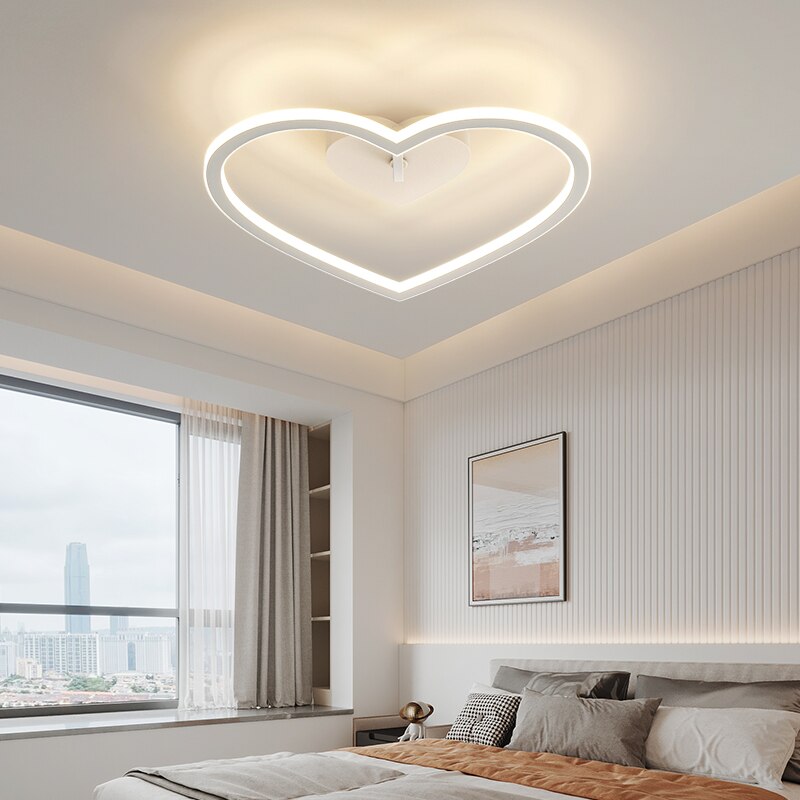 Heart - Shaped 42W Aluminum Led Ceiling Lights Pink Blue White Modern Lamp Kids Room Bedroom Study