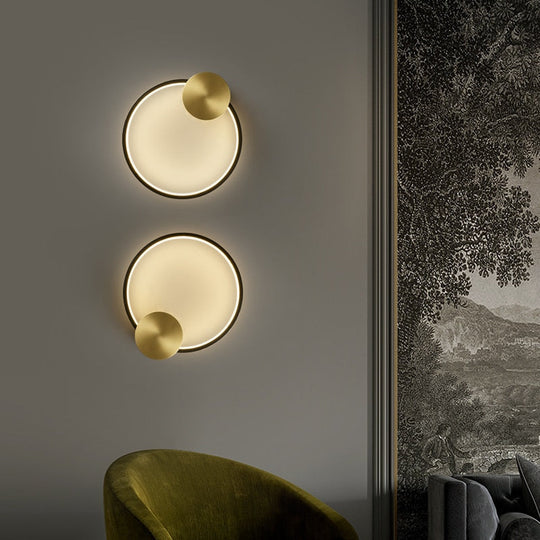 Nordic Art Circle Background Led Wall Lamp Romantic Home Round Ring Decor Livingroom Bedroom Aisle