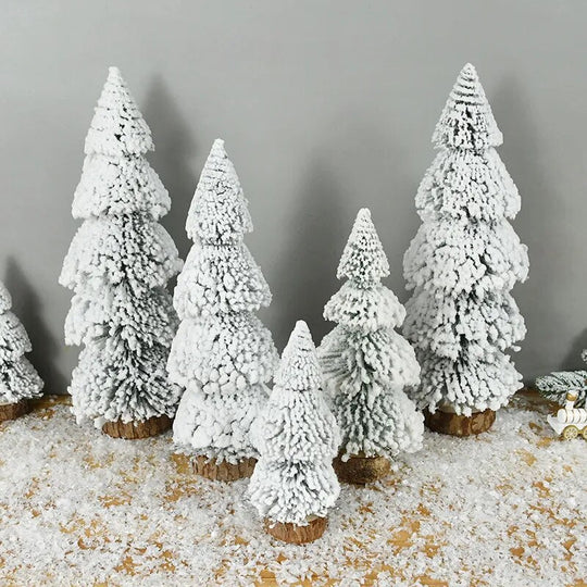 Mini Small Christmas Tree Desktop Decoration Cedar Needle Xmas New Year Home Decor Diy Ornament