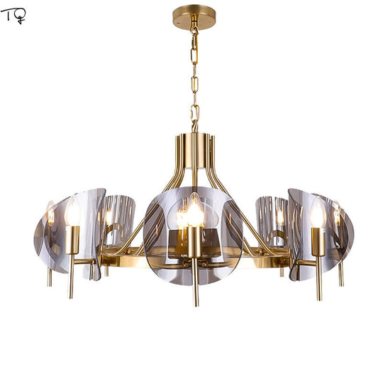 Lustre Modern Chandelier Lighting Designer Glass Metal Suspension Luminaire Industrielle Art Decor