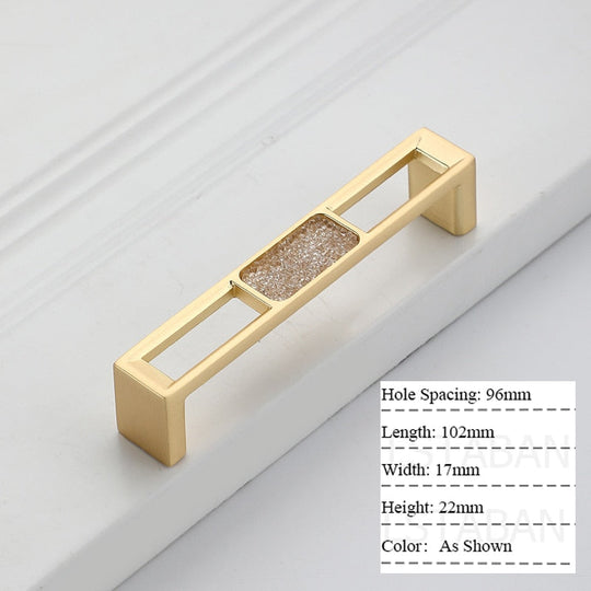 Zinc Alloy Gold Diamond Cabinet Knobs Kitchen Door Handles Drawer Cupboard Handle For Furniture