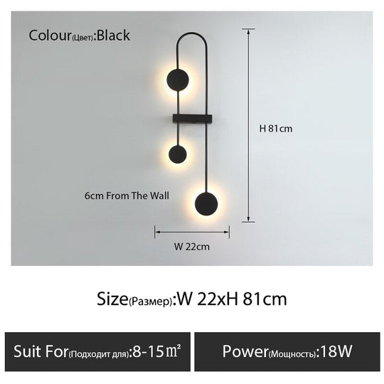 Decorative Wall Lamp Nordic Bedroom Bedside Modern Simple Creative Living Room Background Aisle
