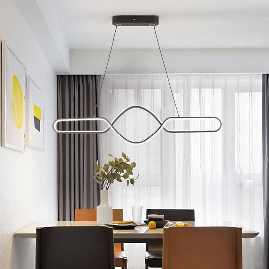 Gold Or Black Modern Led Chandelier For Kitchen Living Dining Room Cord Hanging Home Chandeliers