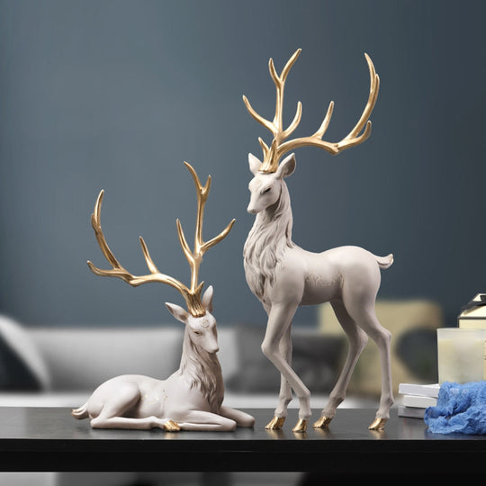 Elegant Black Deer Decoration: Reindeer Ornaments For Shelf And Living Room Craft Furnishings Elk