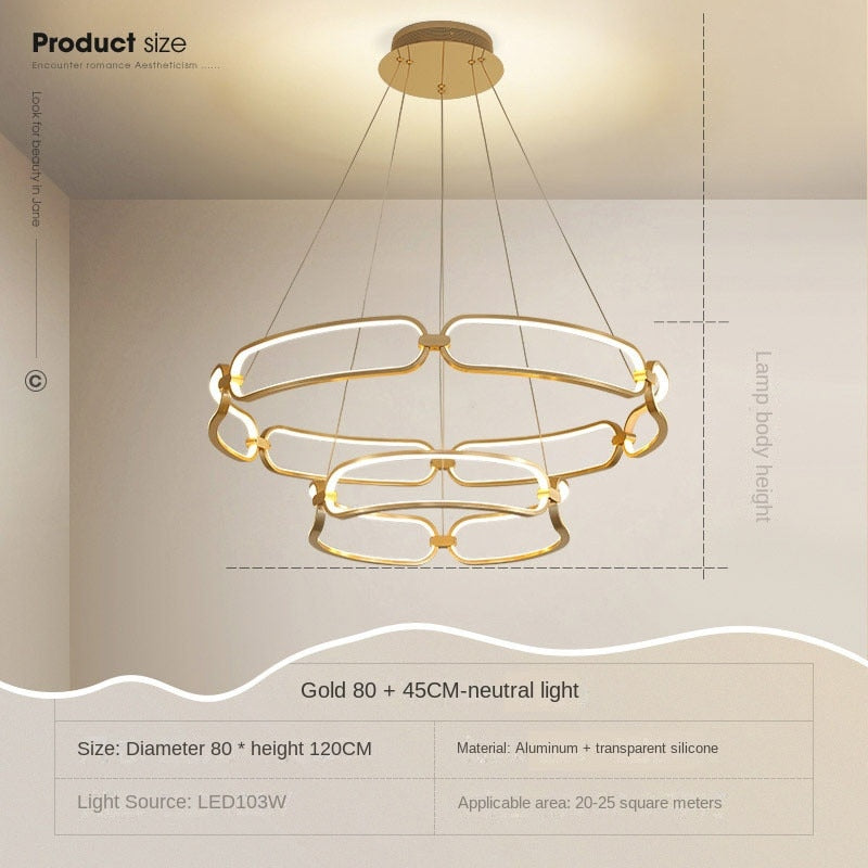 Modern Luxury Living Room Dining Creative Bar Front Desk Online Red Circle Designer Round Art Lamp