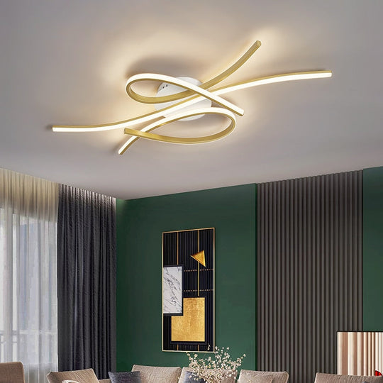 New Modern Led Chandelier For Bedroom Corridor Foyer Living Room Dining Black/Gold Ceiling Light