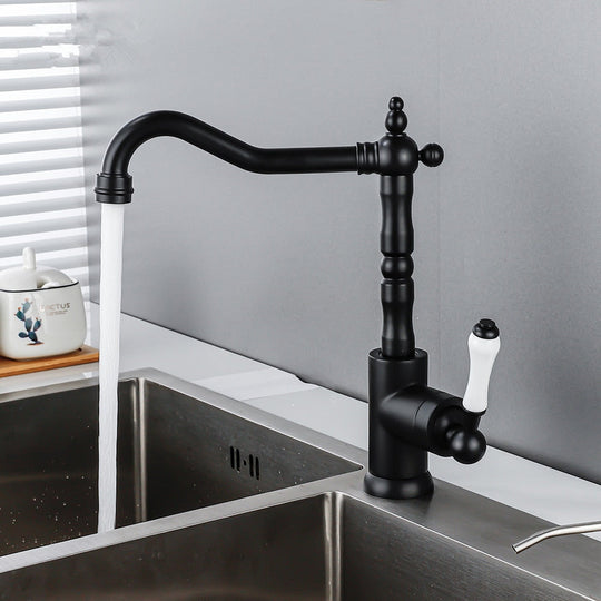 Kitchen Faucets Black For Antique Sink Mixer Single Lever Chrome Mixers Tap Hot Cold Water Crane