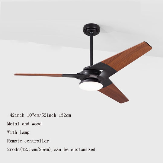 Modern Wooden Led Ceiling Fan Lamp - An Industrial Hanging Chandelier For Living Room Bedroom And