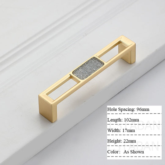 Zinc Alloy Gold Diamond Cabinet Knobs Kitchen Door Handles Drawer Cupboard Handle For Furniture