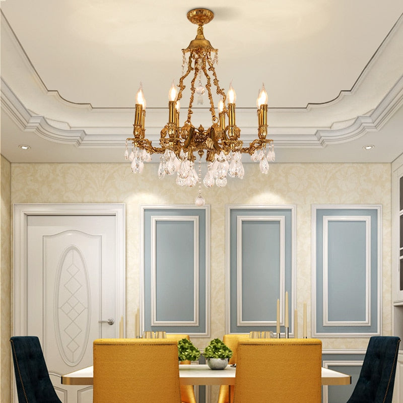 Belmond - French Hotel Lobby Luxury European - Style Full Copper Led Crystal Chandelier Chandelier