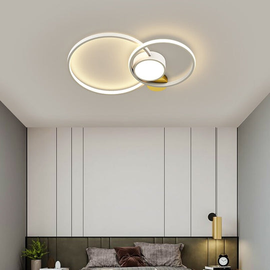 Postmodern Minimalist Living Room Chandeliers Creative Aluminum Bedroom Lamp Led Art Study Ceiling