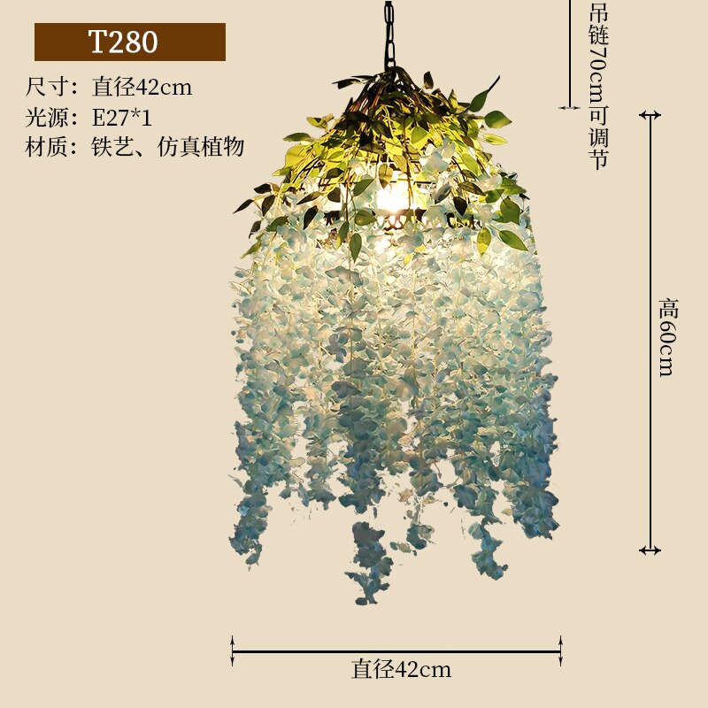 Modern Style Restaurant Flower Plant Pendant Light Bar Cafe Lobby Atmosphere Chandelier 280