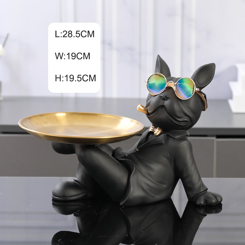 French Bulldog Resin Statue - Decorative Sculpture For Home Animal Figurine Decor Black 1 Essentials