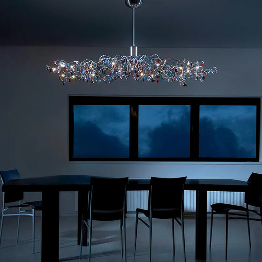 New Crystal Chandelier Artistic Sense Restaurant Bar Led Chandelier Post - Modern Light Luxury