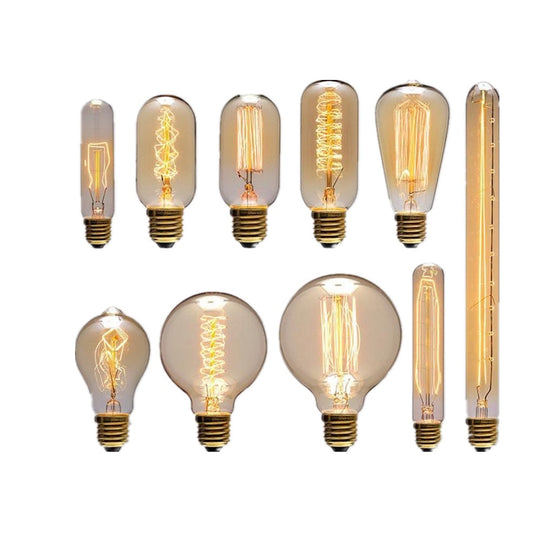 Edison Bulb E27 40W 60W 80W C35 St64 T45 Bt53 A60 G80 G95 G125 Filament Incandescent Light Ampoule
