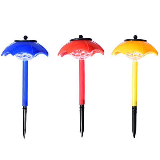Mini Umbrella Led Solar Garden Light Outdoor Lighting Control Waterproof Abs Lawn Yard Decoration