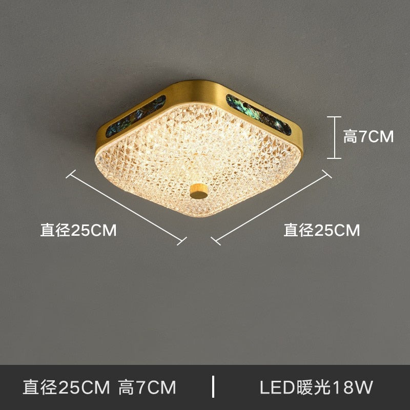 Modern Minimalist Led Ceiling Lights - Copper Glass Illumination For Bedrooms Dining Halls