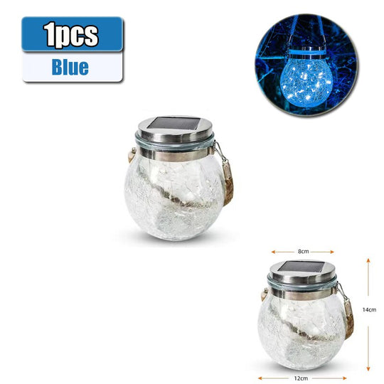 Solar Glass Crack Lights: Distinctive Fairy Lighting For Gazebos And Patios Blue 1Pcs Lights