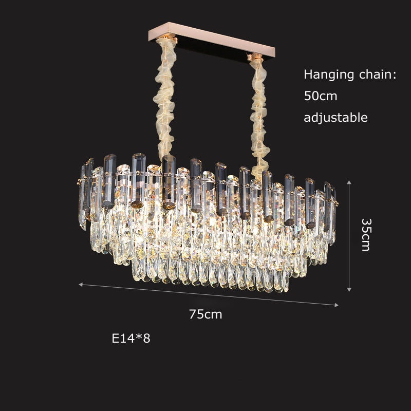 Modern Crystal Led Luxury Ceiling Lights - Round Lamps For Indoor Home Lighting & Living Room Decor