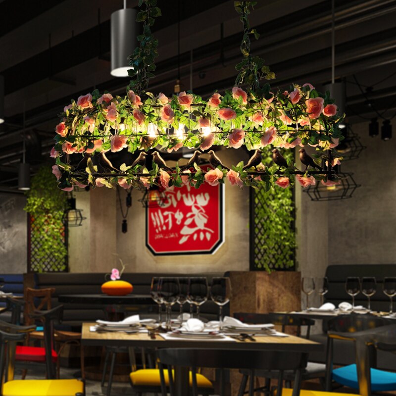 Theme Bar Restaurant Simulation Bouquet Plant Pendant Light Hot Pot Banquet Hall Hotel Private Room