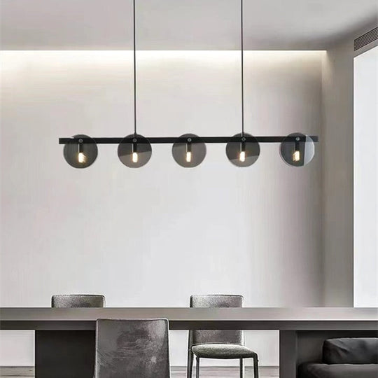 Modern Black Glass Pendant Light - Stylish Nordic Lighting For Living Room Dining Table And Kitchen