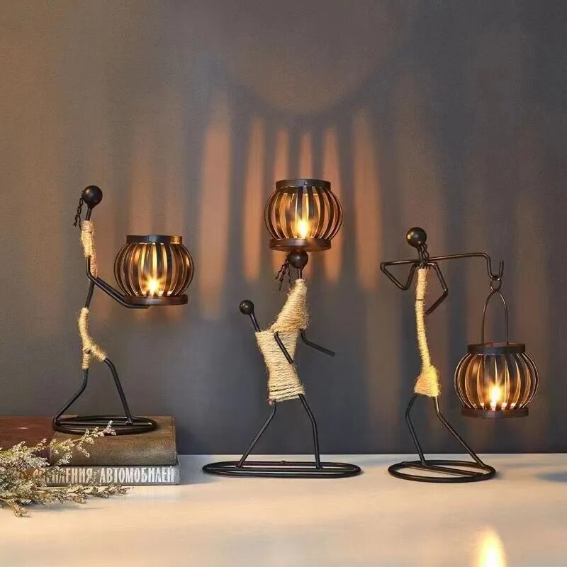 Candle Holders Home Decoration Accessories Rustic Wedding Table Centerpiece Decor Living Room Human