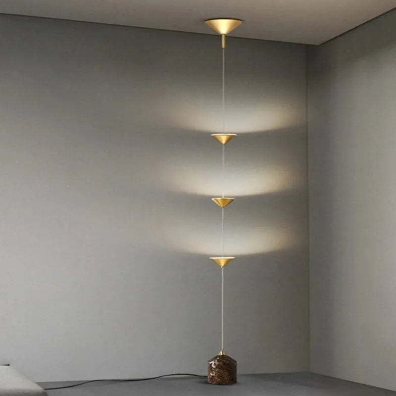 Modern Designer Light Luxury Creativity Marble Led Floor Atmosphere Chandelier Bedroom Bedside