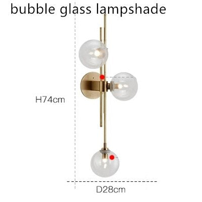 Modern G9 Glass Lampshade Wall Lamp For Bedroom Background Bedside Reading Light Office Decoration