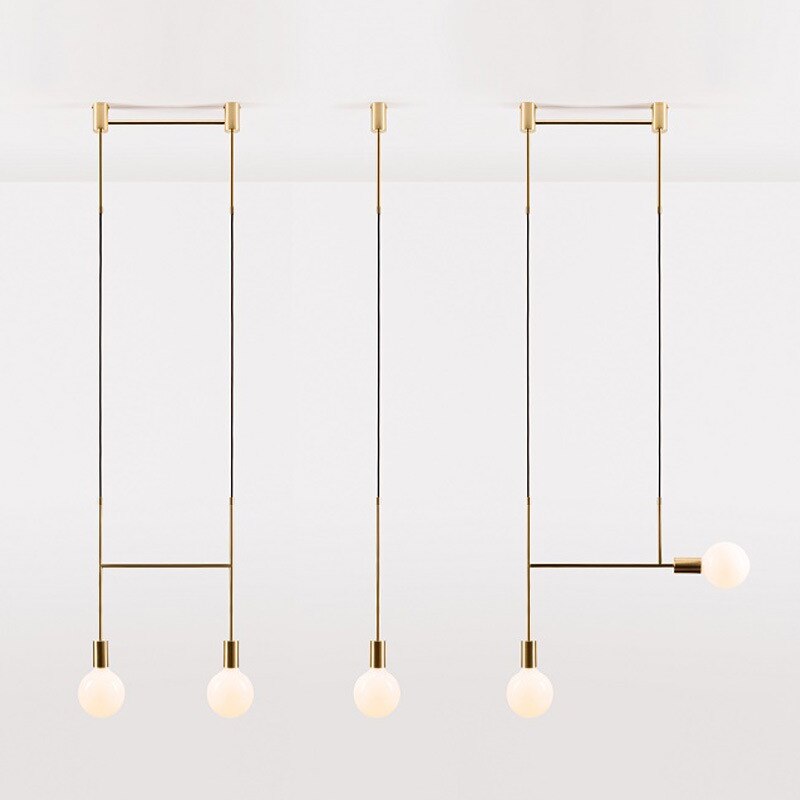 Modern Chandelier Lights Gold Black Long Bar Led Designer Nordic Loft Lustre Industriel Avize Light