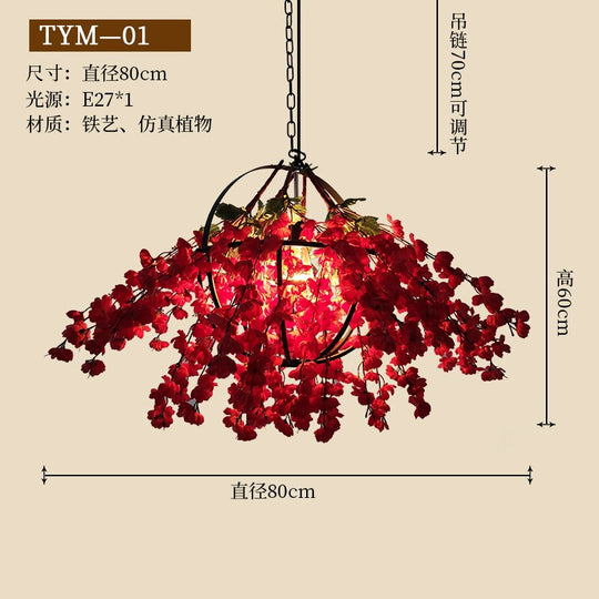 Music Dining Bar Simulation Flower Pendant Light Restaurant Hot Pot Barbecue Decoration Chandelier