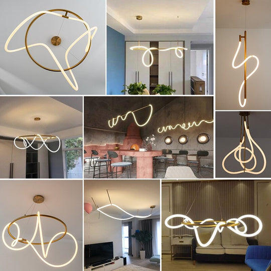 Modern Art Deco Shape Changeable Led Chandelier Lighting Lustre Suspension Luminaire Lampen Hanging