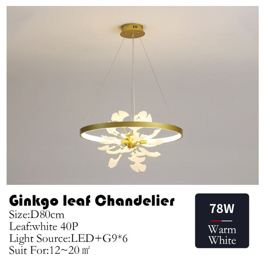 Nordic Minimalist Pendant Lights Living Room Geometric Line Ginkgo Lamp Simple Modern Luxury