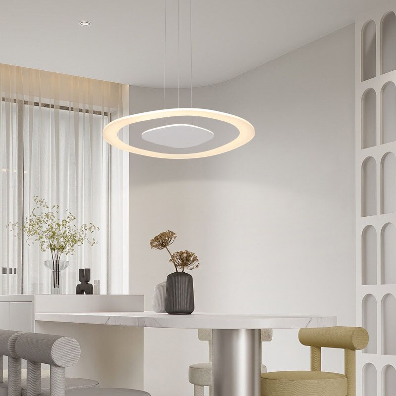 New Modern Led Pendant Lights Dining Room Kitchen Bar Hang Lamp Cord Height Adjustable Round