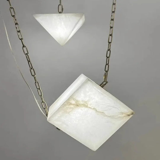 Geometry Art Marble Design Trendy Led Ceiling Hanging Lamps Chandelier Lumunaire Indoor Lighting