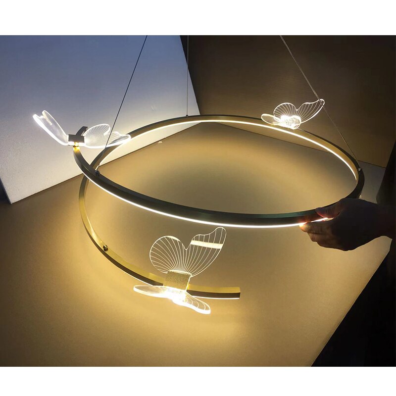 Simple Modern Fashion Lliving Room Dining Chandelier Butterfly Creative Decoration Bedroom Led Line