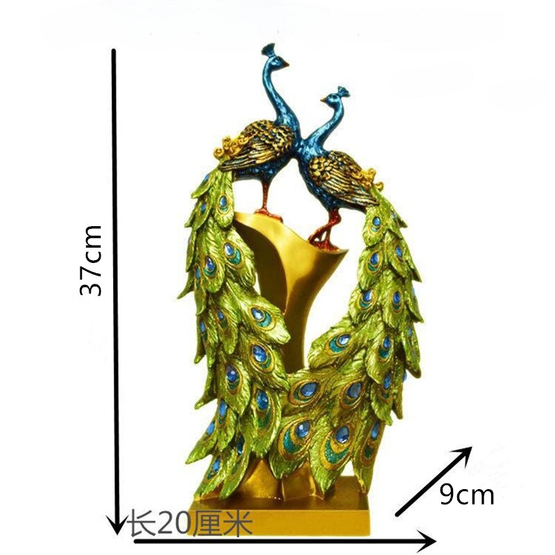 European Peacock Ornament: Elegant Resin Decoration For Home And Wedding Gifts C Decor Items