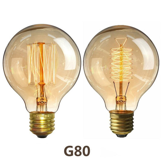 E27 Retro Edison Bulb 220V 40W Light A19 G80 G95 St64 T10 T45 Filament Vintage Ampoule Incandescent