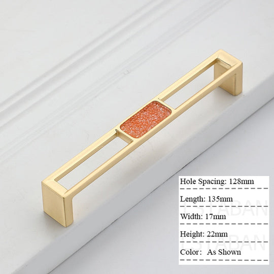 Zinc Alloy Gold Diamond Cabinet Knobs Kitchen Door Handles Drawer Cupboard Handle For Furniture