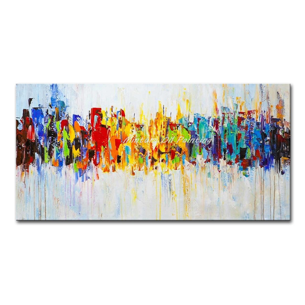 Handcrafted Large Abstract Oil Painting - Modern Home Decor Canvas Art 50X100Cm Unframed / Mt161894