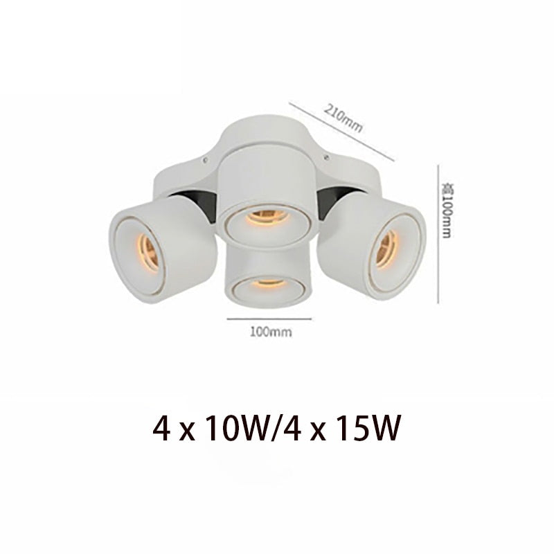 Folding Rotating Dimmable Cob Led Downlights 10W 15W Ceiling Spot Lights Ac85 - 265V Lamps Indoor