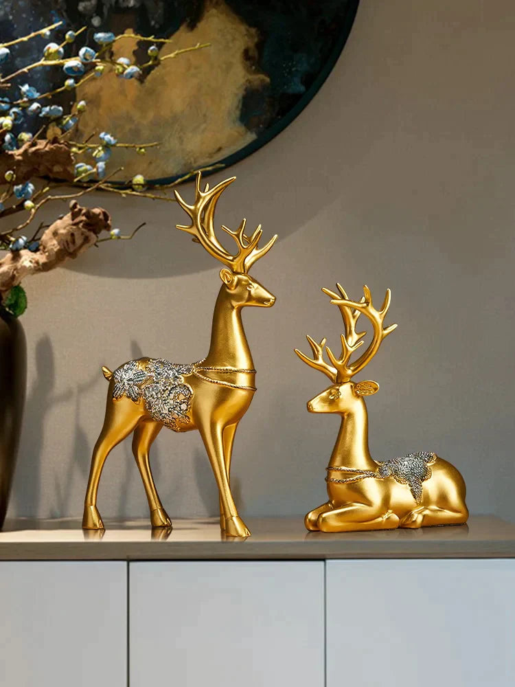 2Pscandinavian Deer Decoration Porch Cabinet Living Room Tv Small Furniture Housewarming Gift Home