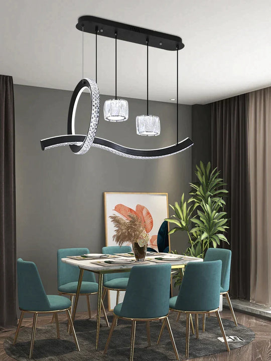 Modern Minimalist Restaurant Chandelier New Long Strip Home Light Luxury Hanging Lamp Living Room