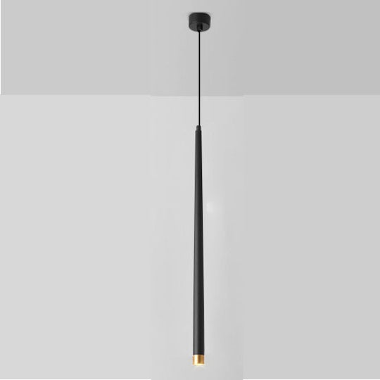 Led Pendant Lights Cone Long Tube Hanging Lamp Kitchen Lighting 7W Black And Gold / No Dimmable L