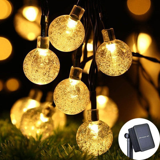 8 Modes Solar Light Crystal Ball 5M/7M/12M/ Led String Lights Fairy Garlands For Party /Outdoor