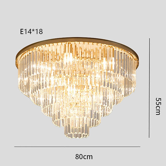 Remote - Controlled Led Crystal Ceiling Chandelier - Modern Home Decor Lighting For Living Room &