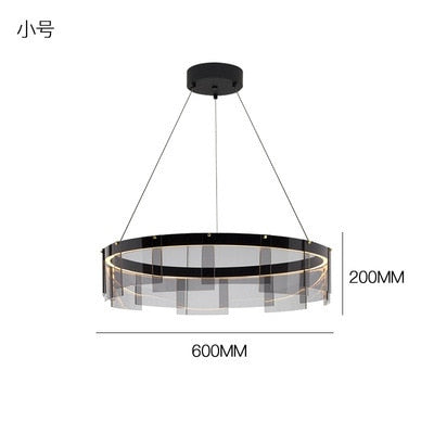 Post Modern Minimalist Round Smoke Gray Glass Pendant Lights Designer Luxury Hanging Lamp Living