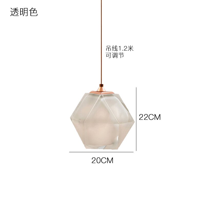 American Simple Geometric Creative Diamond Glass Pendant Lights Modern Lustre Suspension Luminaire